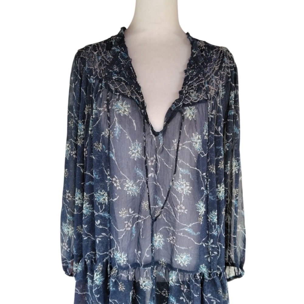 Free People Keeping Up With Cara Smocked Tunic Top/ Dress Size XS - Picture 4 of 11
